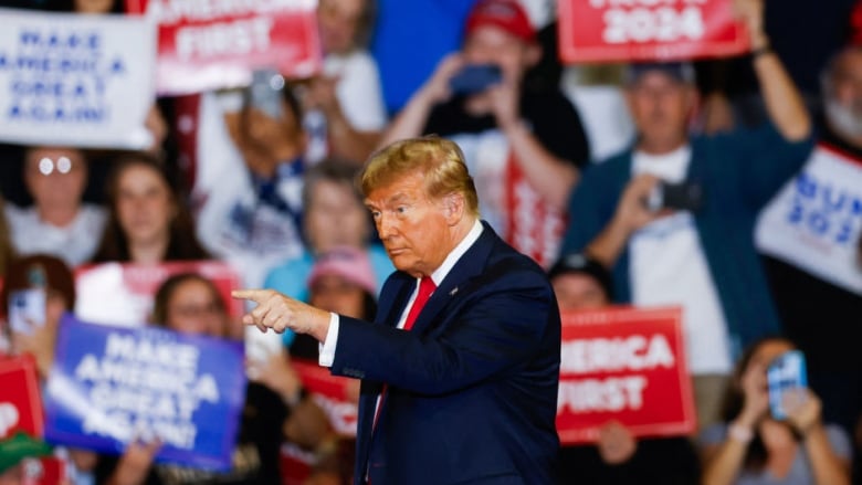 Former U.S. president Donald Trump at a campaign rally.