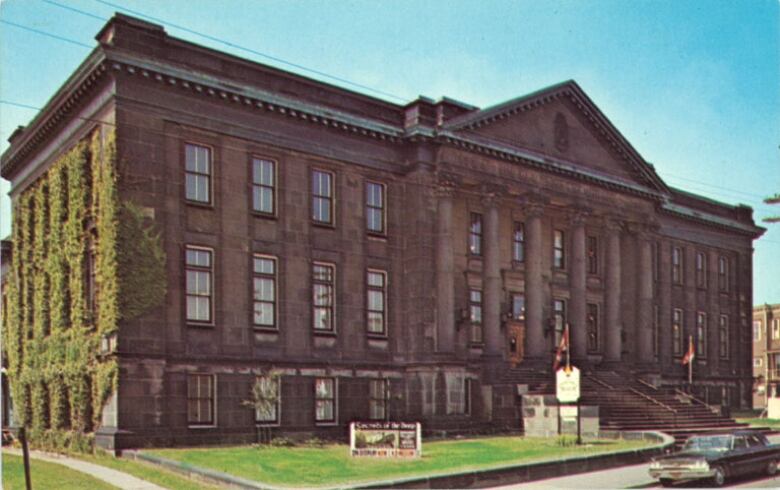 A vintage 1960s photo of the old New Brunswick Museum facade. 