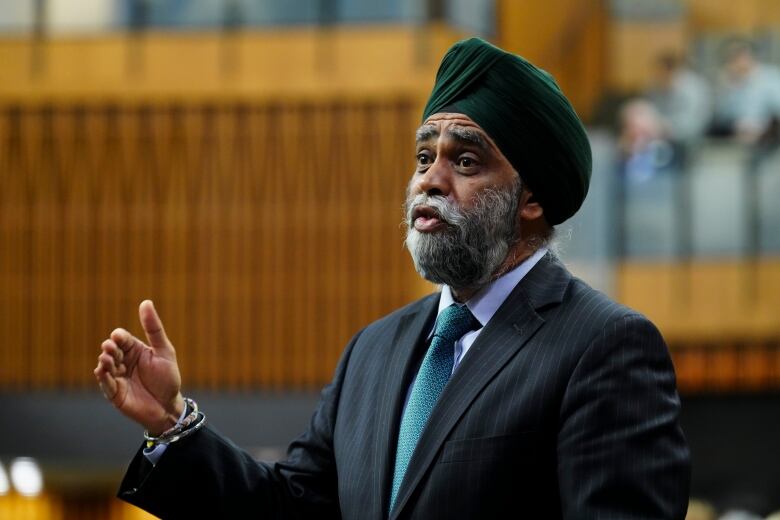 President of the Kings Privy Council for Canada and Minister of Emergency Preparedness Harjit Sajjan rises during question period in the House of Commons on Parliament Hill in Ottawa on Monday, Dec. 11, 2023.