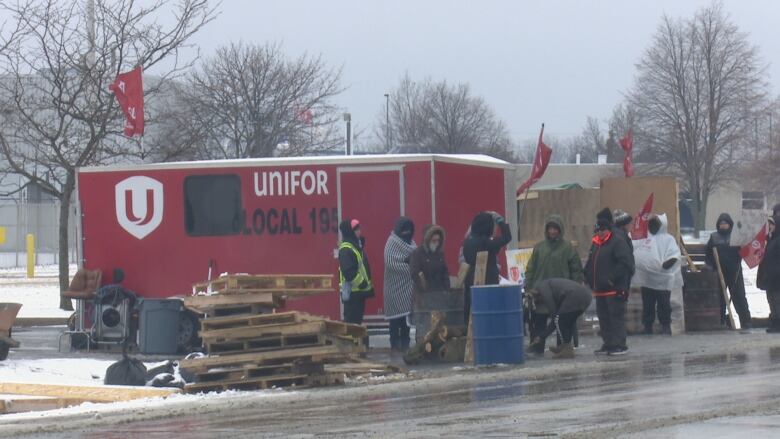 A picket line.