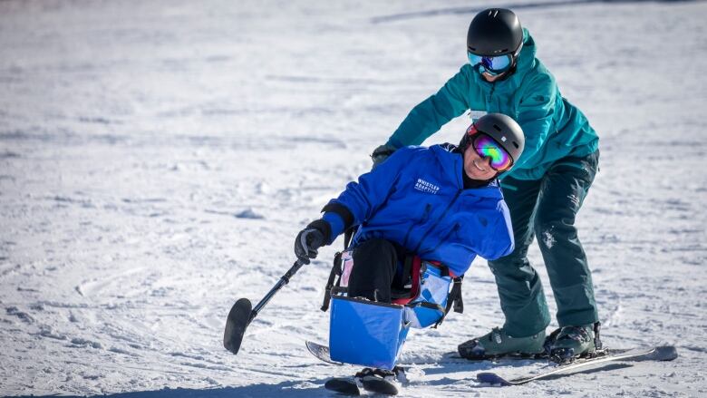 Athlete Serhii Khrapko is pictured during a sit-ski training session in Whistler, British Columbia on Wednesday, February 14, 2024.  