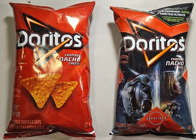 Two bags of Doritos Nacho chips