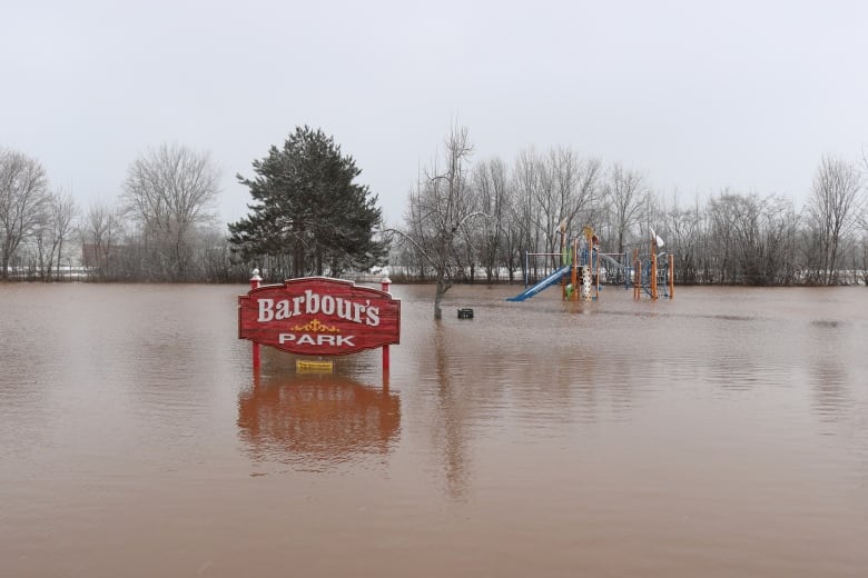 A flooded playground