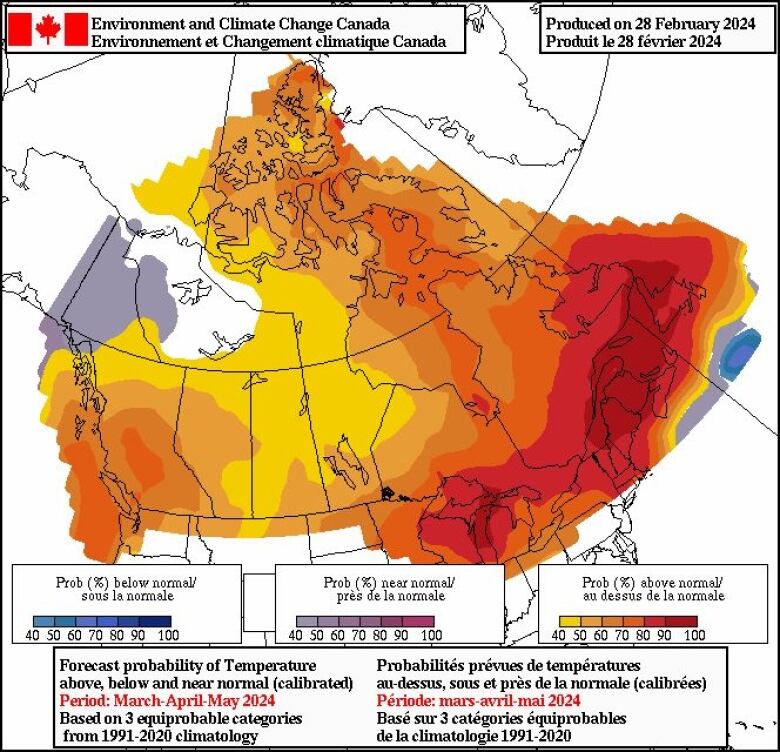 map of weather canada spring