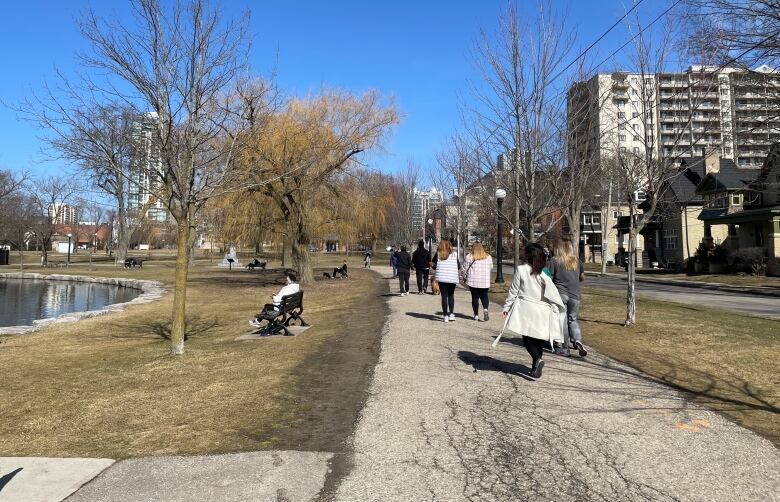 people walking in a park