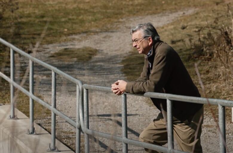 Dan Shire looks over a bridge near his home in Pickering, Ontario.