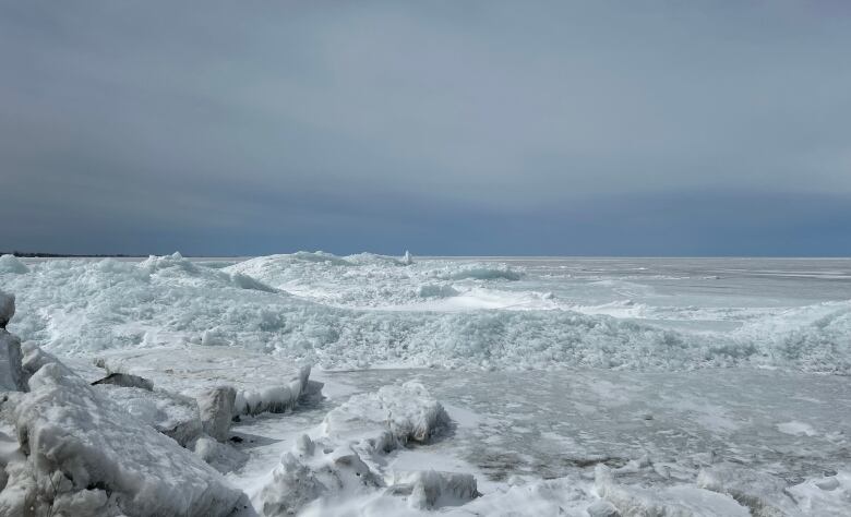 Ice on a lake.