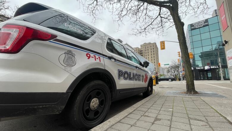 A police car parked