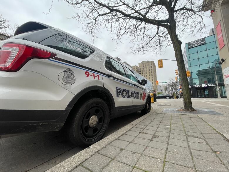 A police car parked