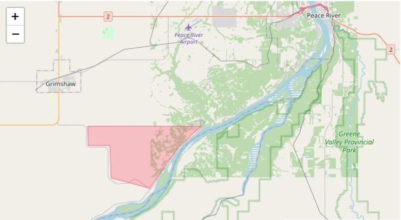 A map shows the evacuation area in red.