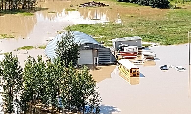 view of flooded farm