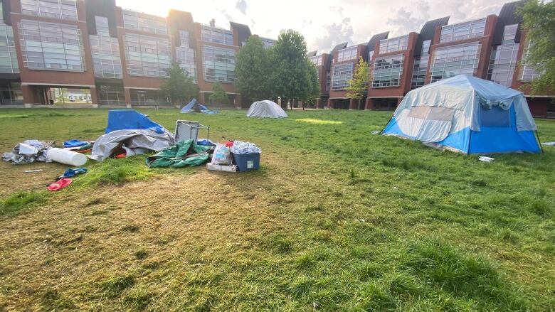 Students who participated in a protest encampment on the north Oshawa campus of Ontario Tech University began dismantling their tents Tuesday.