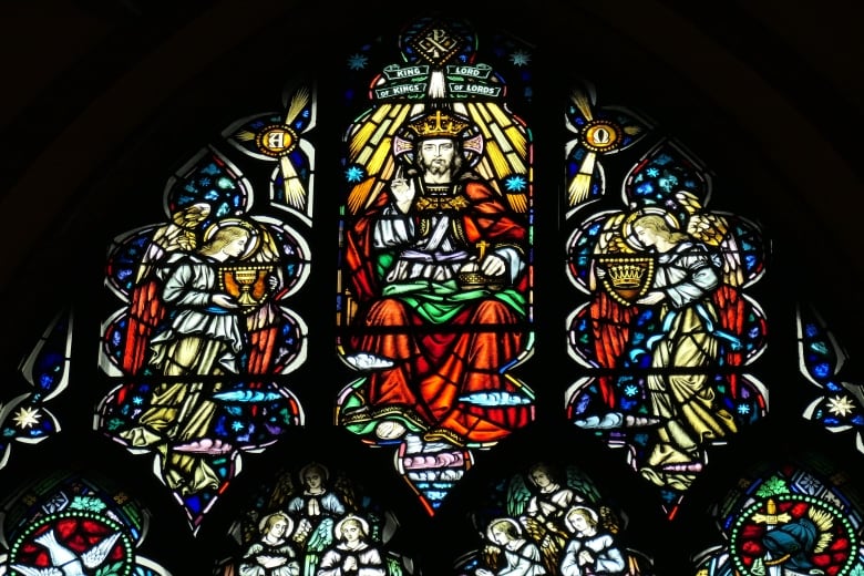 Stained glass inside a church 