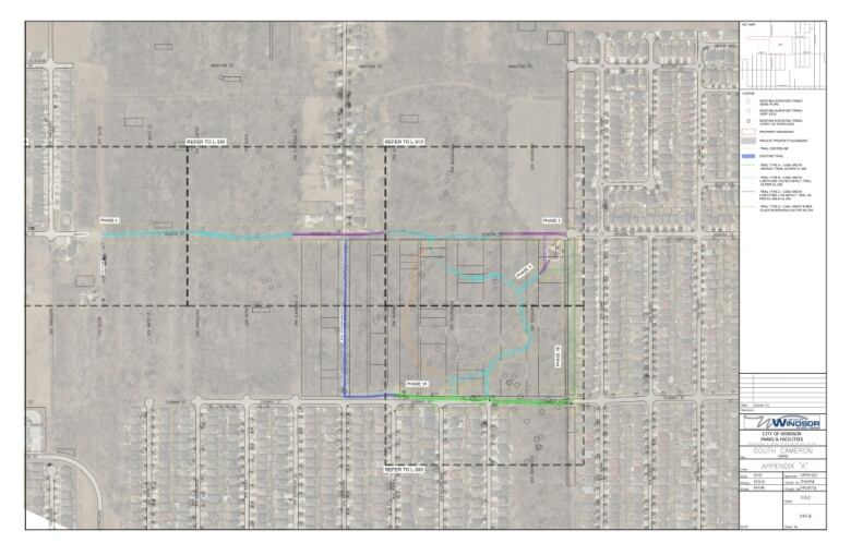 A map of the area around the South Cameron woodlot in Windsor, Ont.