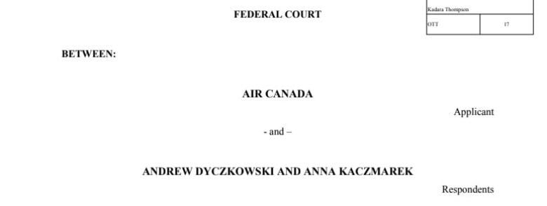 First page of a Federal Court document.