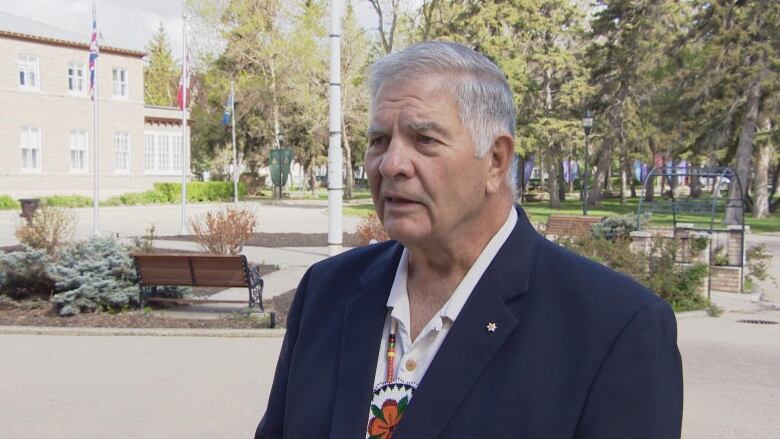 Retired Regina Rifles Brigadier-General Cliff Walker says First Nations people were exempt from military service, but says it was 