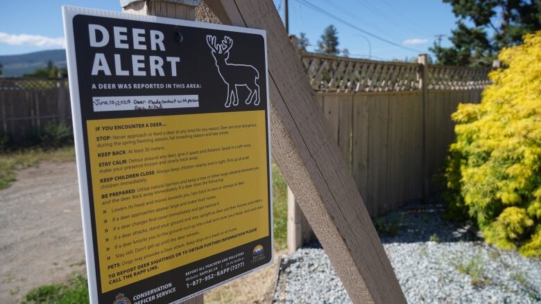 A deer warning sign.