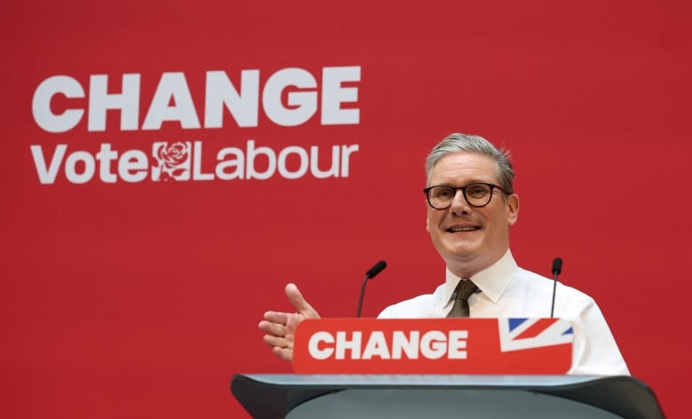 British opposition Labour Party Leader Keir Starmer speaks at the launch of the Labour Party's manifesto, in Manchester, Britain, June 13, 2024. 