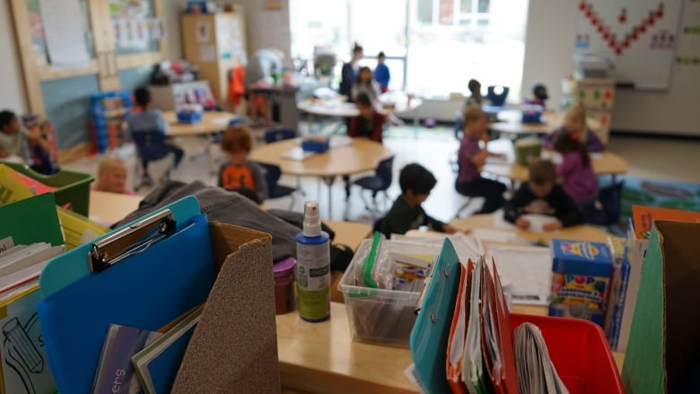 A busy classroom.