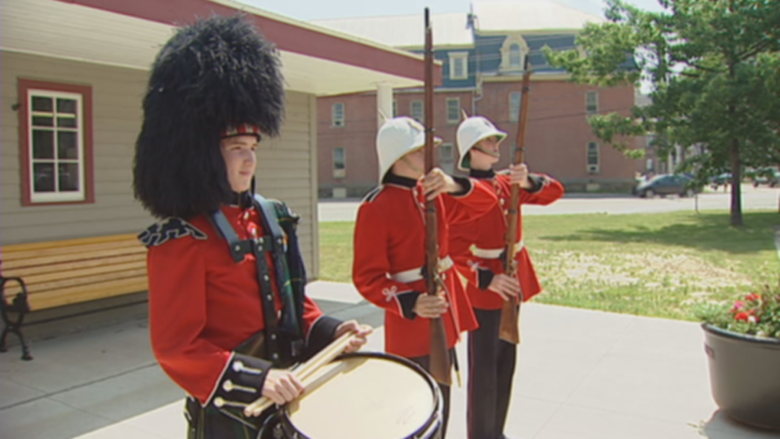 A changing of the guard ceremony is pictured.