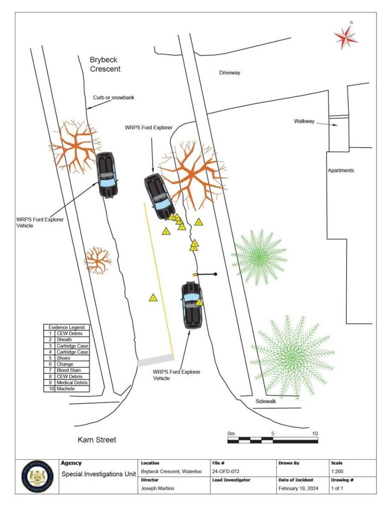 map layout of crime scene