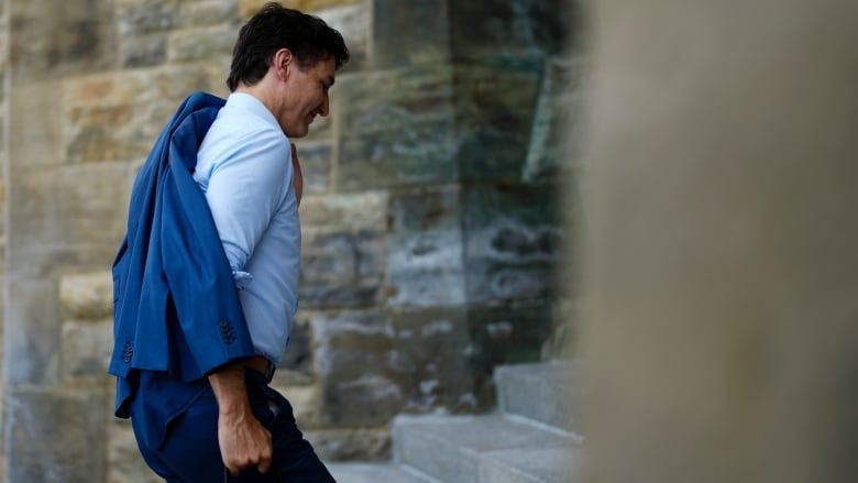 Prime Minister Justin Trudeau arrives on Parliament Hill in Ottawa on Wednesday, June 19, 2024.