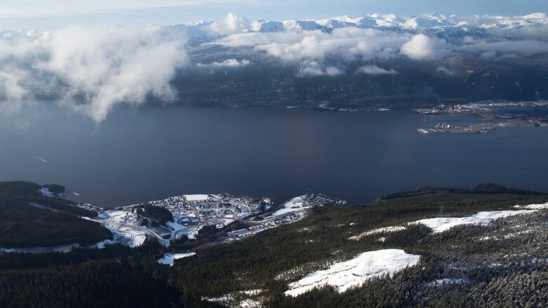 The Haisla First Nation's Kitimaat Village is seen in an aerial view along the Douglas Channel near Kitimat, B.C., on January 10, 2012. 