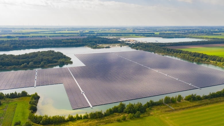 Sellingen floating solar park is one of many on-water installations of solar panels in the Netherlands.