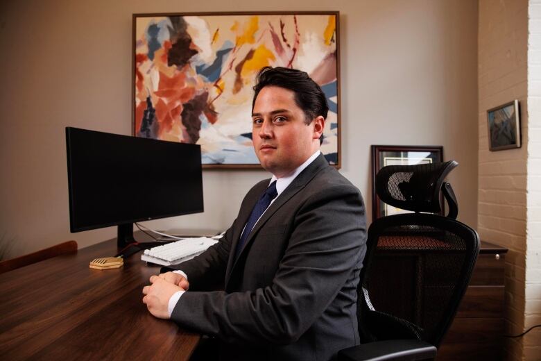 Austen Metcalfe, lawyer, in his office in Toronto.