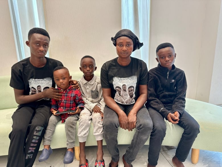 Adu Boakye's family was brought to Toronto with the support of the Ghanaian Canadian Association of Ontario. Boakye leaves behind his wife Diana and his four sons (from left to right) Dickson, Jeslord, Edwin and Gerald.