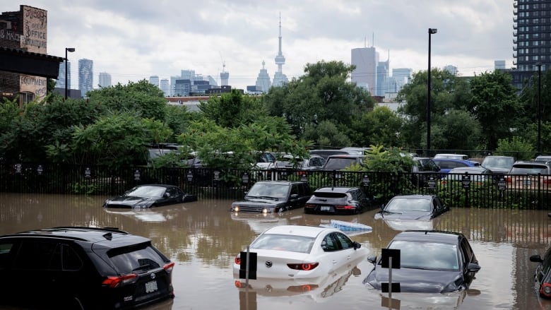 Cars submerged