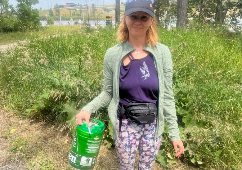 Fiona McKenzie lives in Inglewood, but it's the garbage at Harvie Passage that has her furious. She found this mini beer keg at the park on Saturday.