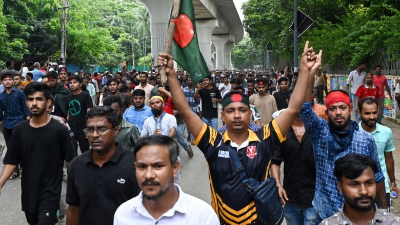 A crowd of protesters.