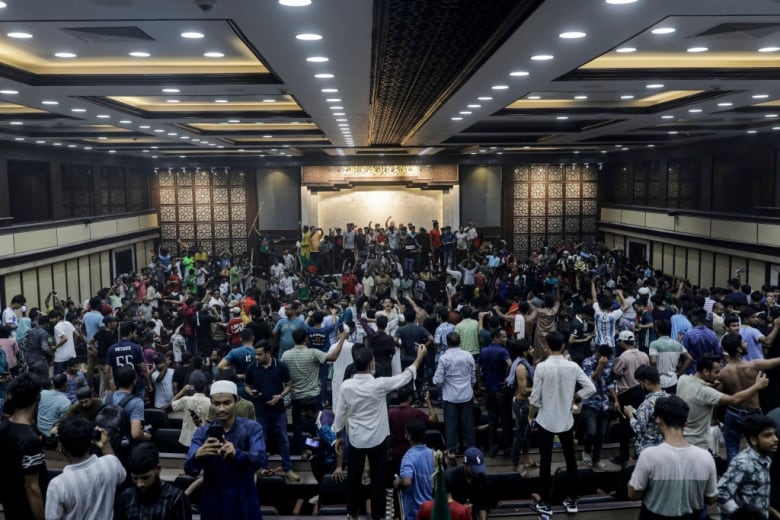 Protesters storm the presidential palace in Dhaka, Bangladesh.