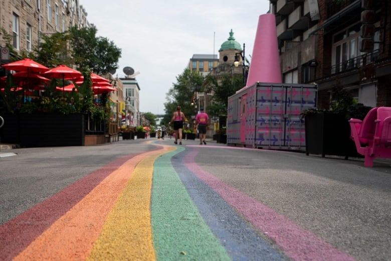 A rainbow walkway in Montreal's gay Village