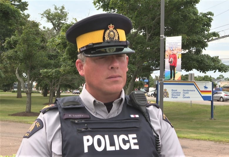 RCMP Sgt Shaun Coady outside in uniform.