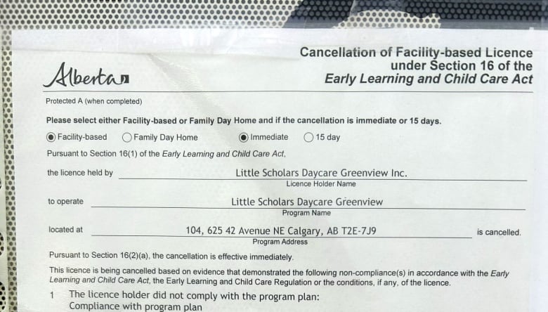 A notice with an Alberta Government logo in the top left corner. 