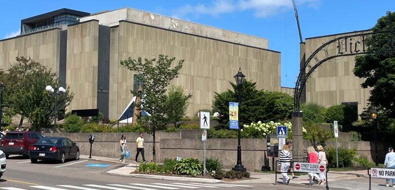 A view of Charlottetown's Confederation Centre of the Arts from the corner of Queen and Richmond streets.