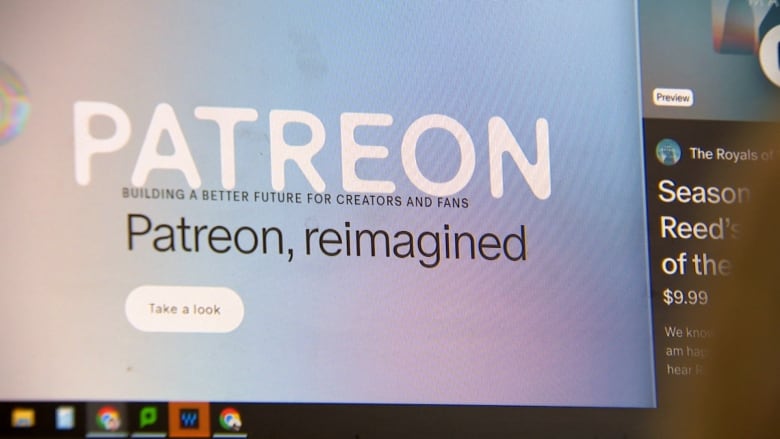 The Patreon website is pictured in August 2024, with the words 