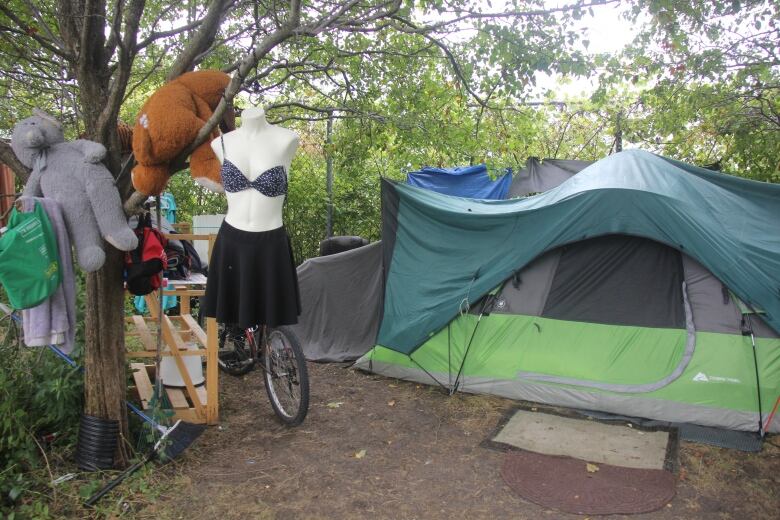 A tent is shown at a Windsor, Ont., encampment. 