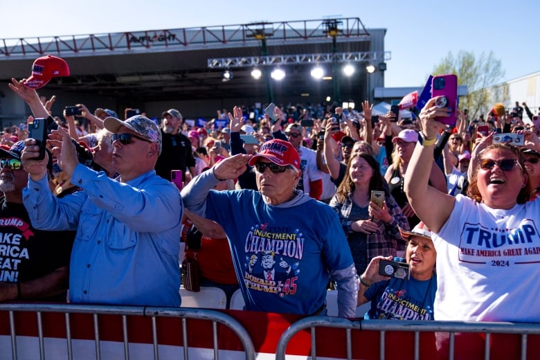 People at a Trump rally.