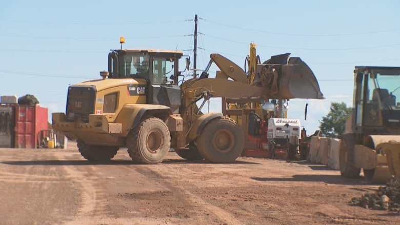 A road construction scene.