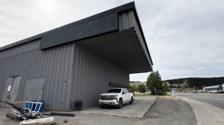 An office building with no signs on the outside.