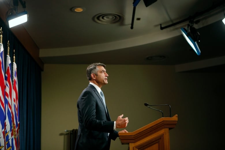 Chief Electoral Officer Anton Boegman provides an on how the provincial election will be held during the COVID-19 pandemic at a press conference at B.C. legislature in Victoria, B.C., on Tuesday, September 22, 2020.