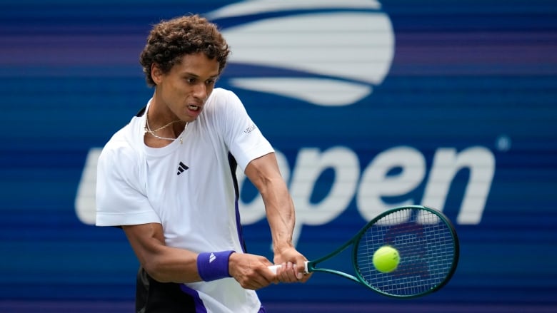 Canadian male tennis player at the U.S. Open on Saturday, Aug. 31, 2024, in New York.