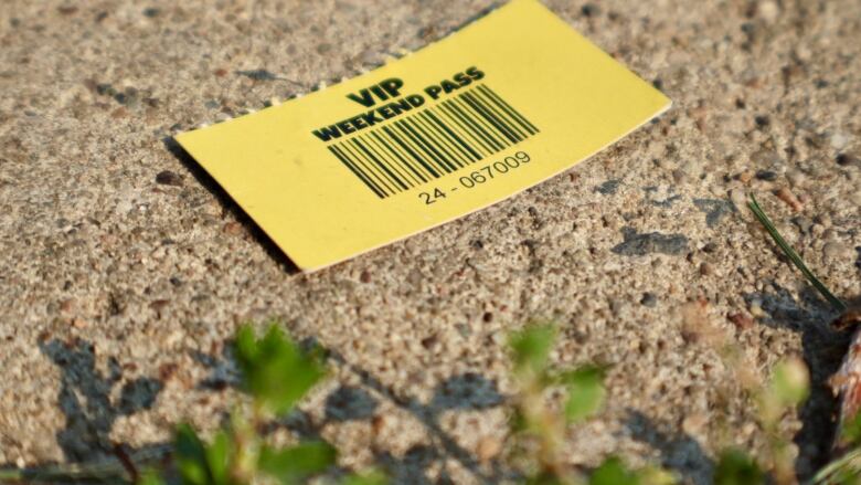 A VIP ticket on ground.