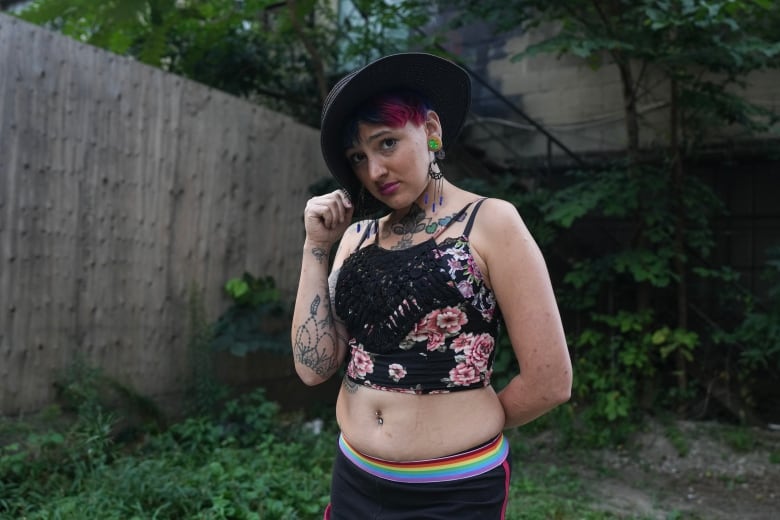 Jeanne Hamilton is photographed near Toronto's Parkdale Queen West Community Health Centre, on Thursday, August 22, 2024.