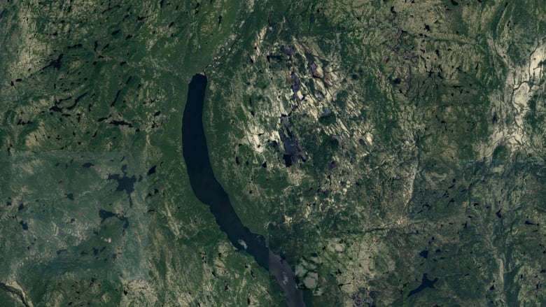 A satellite image of a map