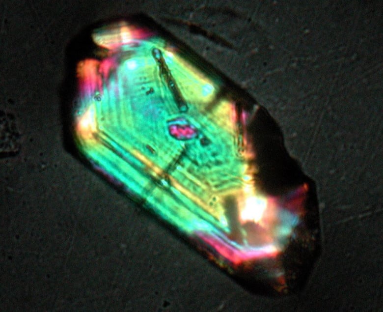 An enlarged image of a zircon