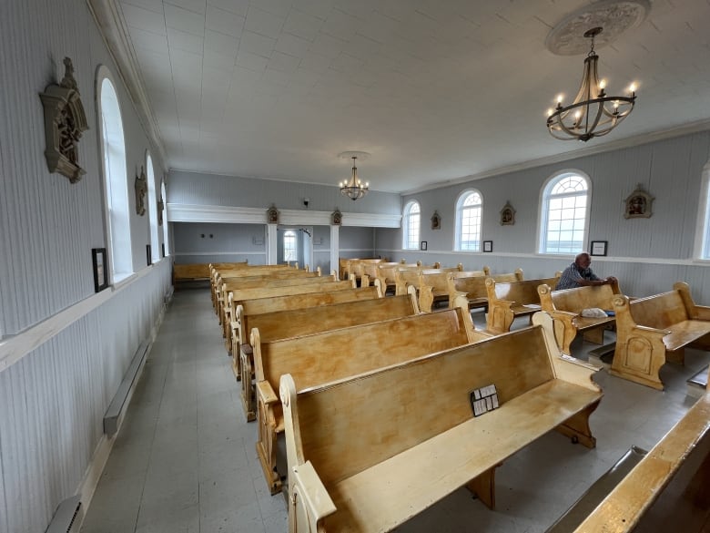 an interior photo of a catholic church.